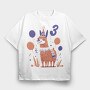 Birthday Llama, Tricou Oversize Barbati (Unisex)