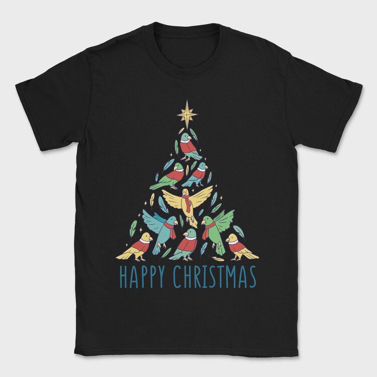 Birds Christmas Tree, Tricou Barbati (Unisex)