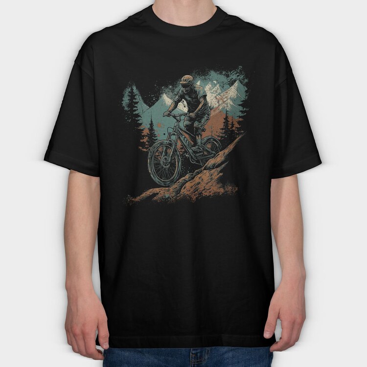 Bike Mountain, Tricou Oversize Barbati (Unisex)