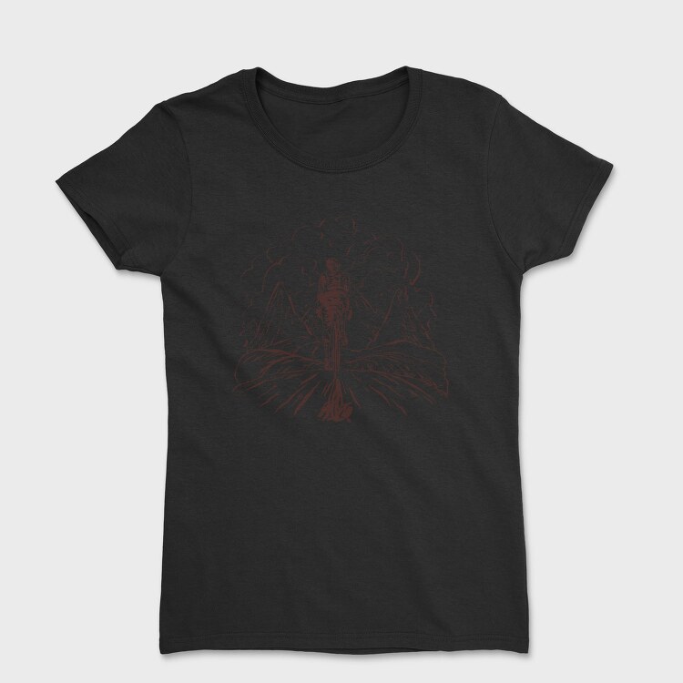 Bike Mountain Lineart, Tricou Femei