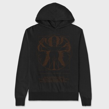 Homer Simpson Mensch Da Vinci Anatomie, Hanorac Oversize Barbati (Unisex)