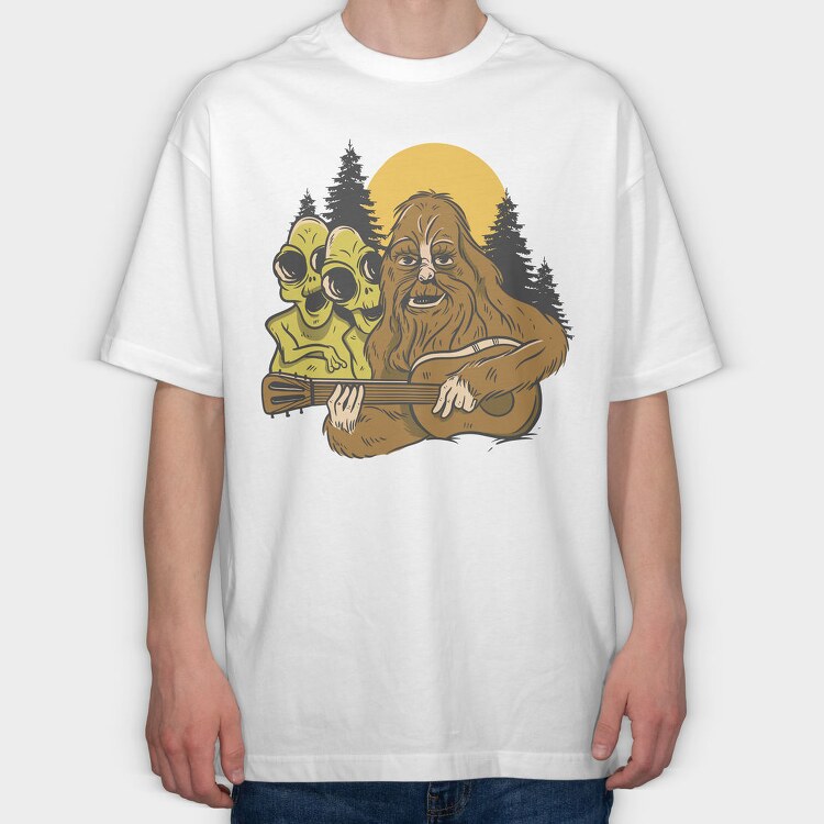 Bigfoot Guitar, Tricou Oversize Barbati (Unisex)