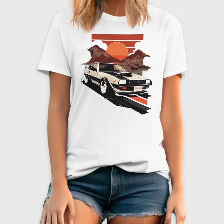 Classic Car Sunset Mountains, Tricou Barbati (Unisex)