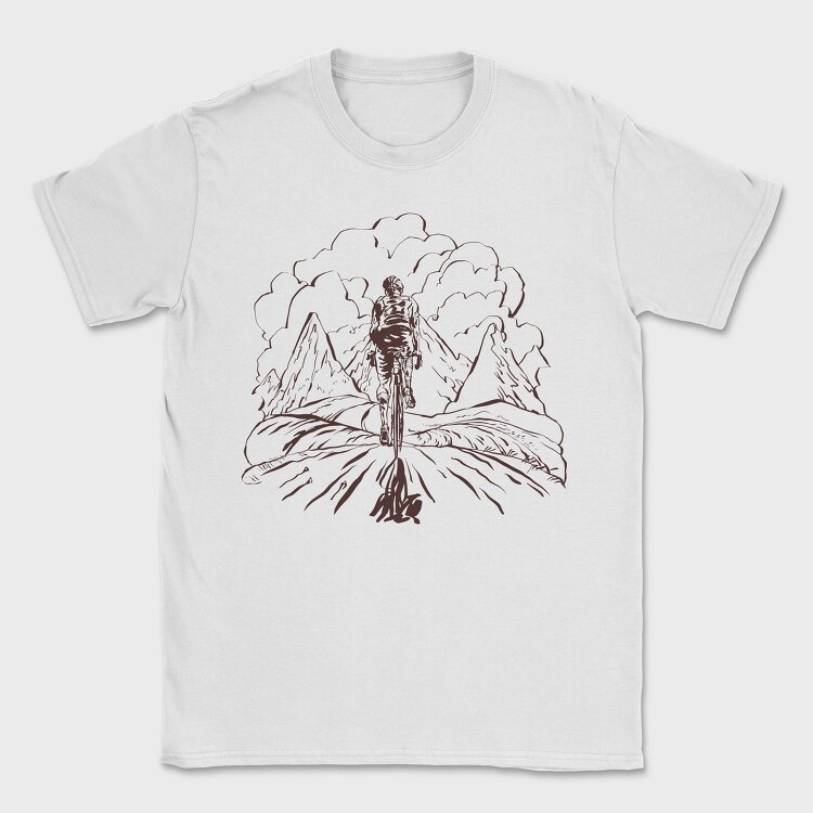Bike Mountain Lineart, Tricou Barbati (Unisex)