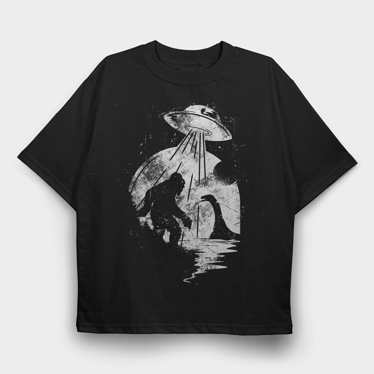 Bigfoot Ufo Monster, Tricou Oversize Barbati (Unisex)