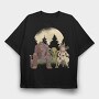 Bigfoot Alien Unicorn, Tricou Oversize Barbati (Unisex)