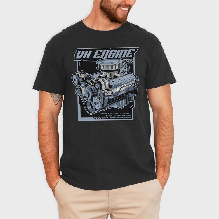 V8 Engine, Tricou Barbati (Unisex)