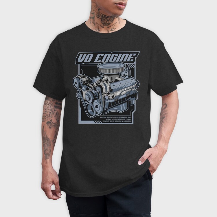 V8 Engine, Tricou Barbati (Unisex)