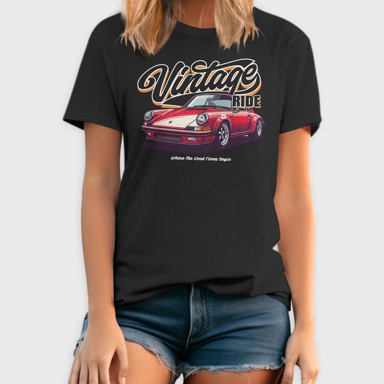 Vintage Ride Porsche, Tricou Barbati (Unisex)
