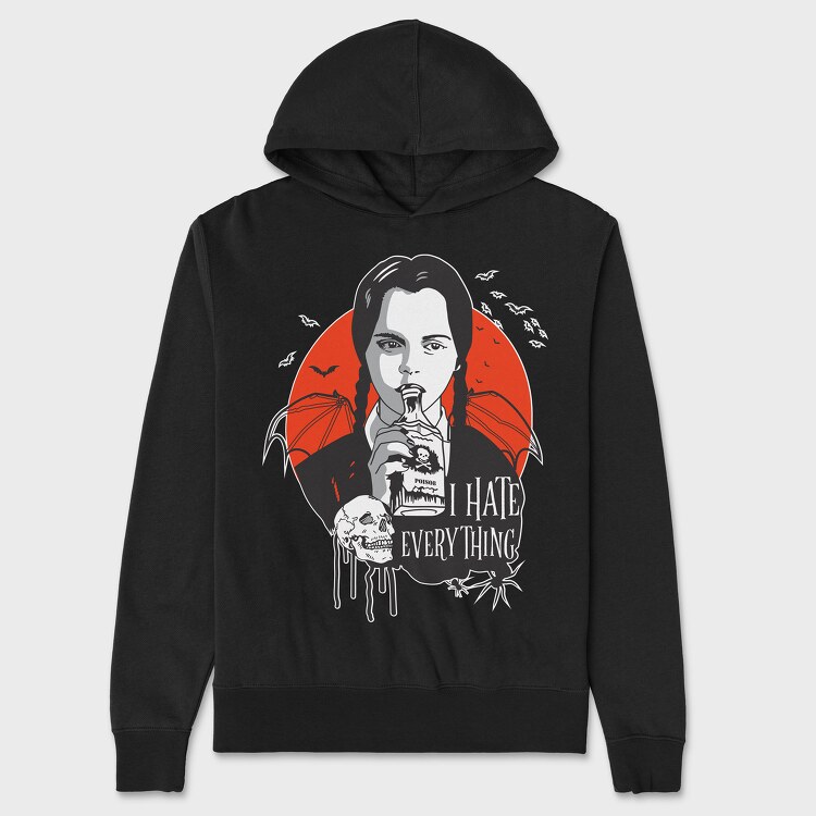 I Hate Everything Merlina, Hanorac Oversize Barbati (Unisex)
