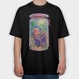 Cozy Worm Reading Books Jar Chill, Tricou Oversize Barbati (Unisex)