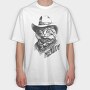 Cowboy Cat In Hat, Tricou Oversize Barbati (Unisex)