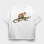 Capybara Crocodile, Tricou Oversize Barbati (Unisex)