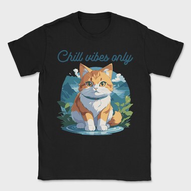 Cat Chill Vibes, Tricou Barbati (Unisex)
