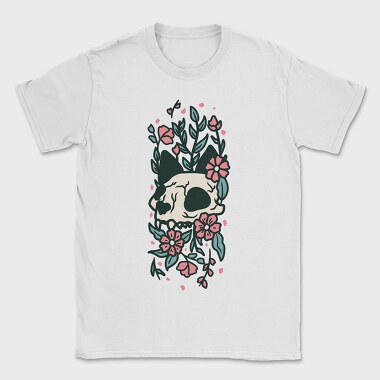 Flowers Cat Skull, Tricou Barbati (Unisex)