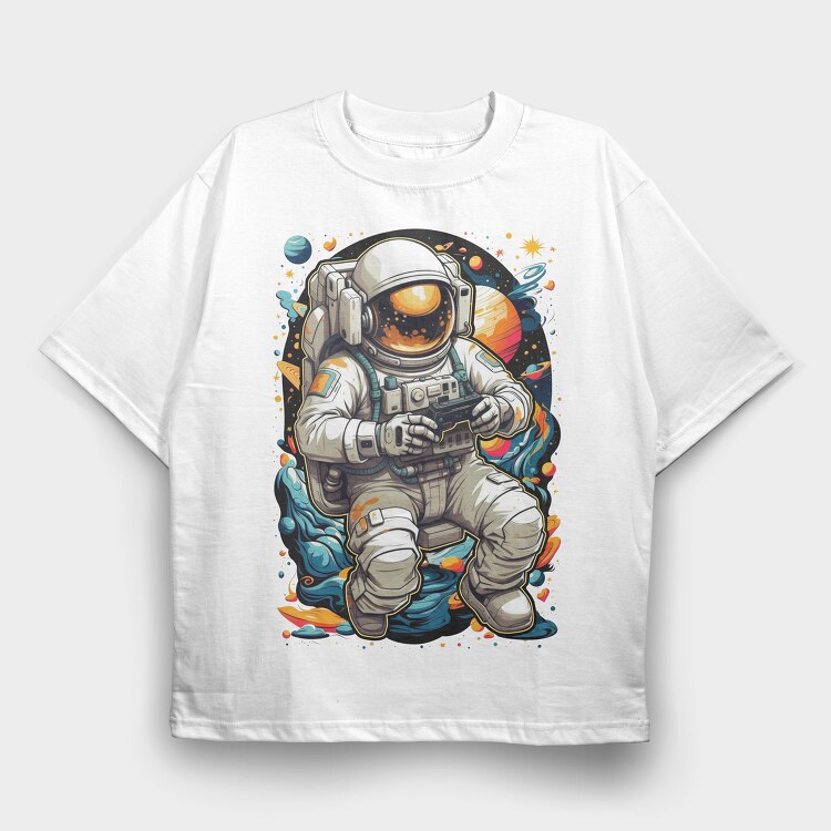 Gamer Astronaut, Tricou Oversize Barbati (Unisex)
