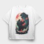 Godzilla Fight, Tricou Oversize Barbati (Unisex)