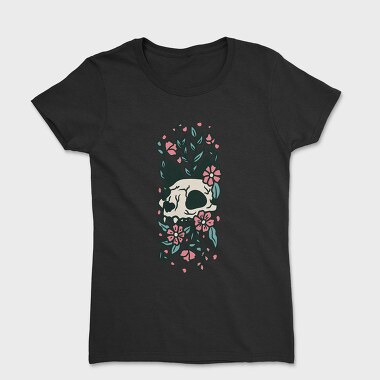 Flowers Cat Skull, Tricou Femei