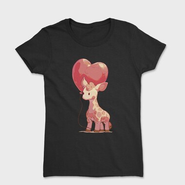 Giraffe Baby Heart Balloon, Tricou Femei