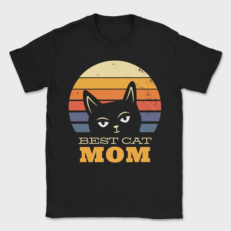 Best Cat Mom Retro, Tricou Barbati (Unisex)