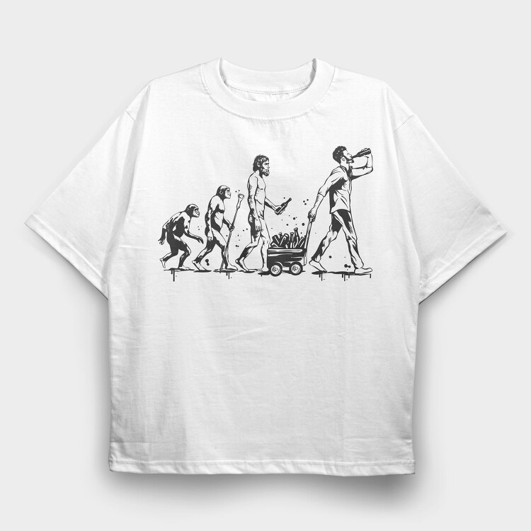 Beer Man Evolution, Tricou Oversize Barbati (Unisex)
