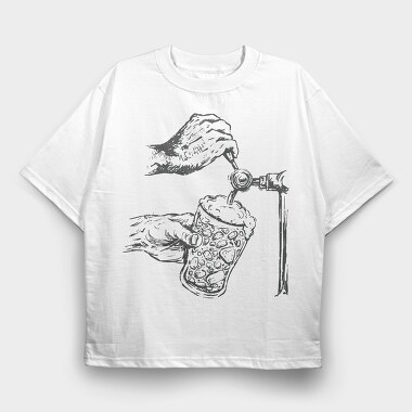 Beer Jar Filled With Rocks, Tricou Oversize Barbati (Unisex)