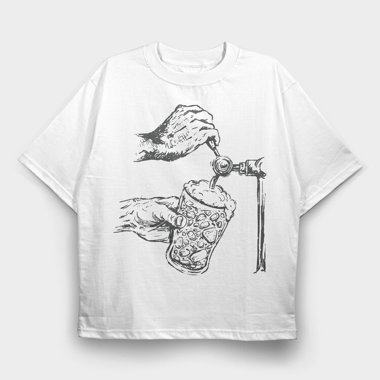 Beer Jar Filled With Rocks, Tricou Oversize Barbati (Unisex)