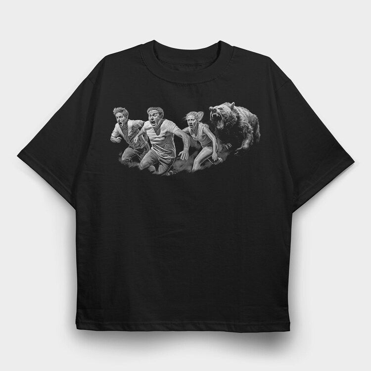 Bear Scary People, Tricou Oversize Barbati (Unisex)