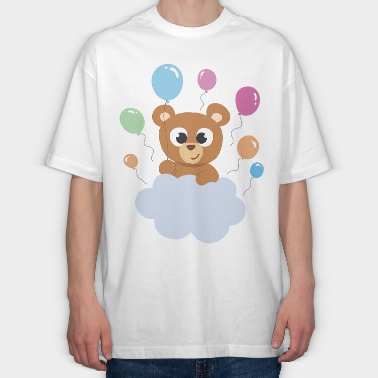 Bear on the Cloud, Tricou Oversize Barbati (Unisex)