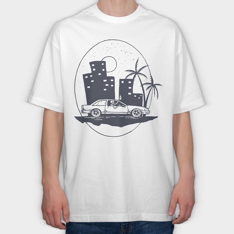 City Night Drive, Tricou Oversize Barbati (Unisex)