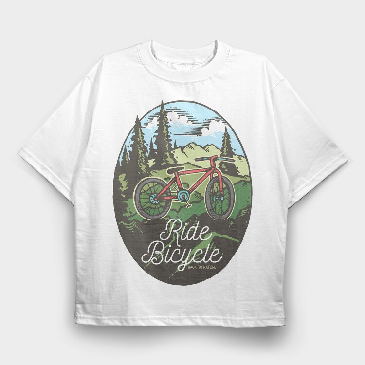 Ride Bicycle, Tricou Oversize Barbati (Unisex)