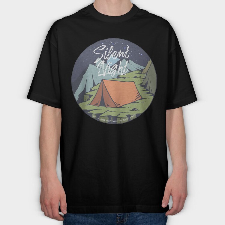 Night Camp, Tricou Oversize Barbati (Unisex)