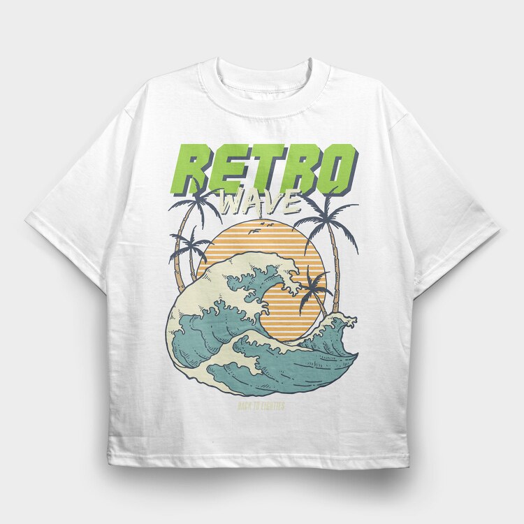 Retro Wave, Tricou Oversize Barbati (Unisex)