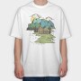 The Cabin On Lake, Tricou Oversize Barbati (Unisex)