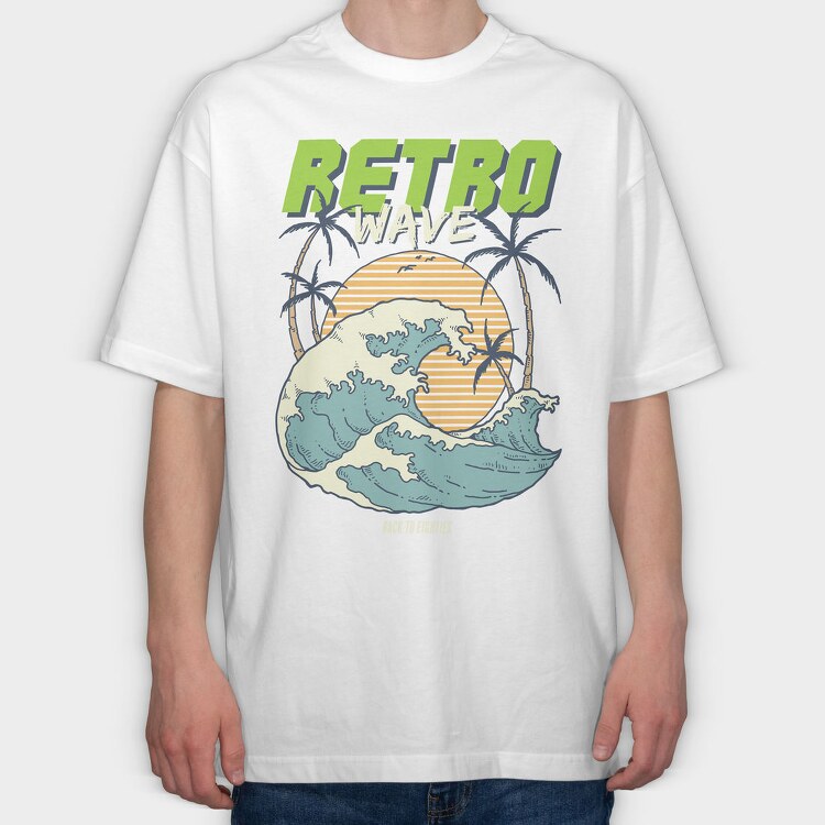 Retro Wave, Tricou Oversize Barbati (Unisex)