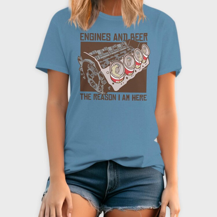 Engine and Beer, Tricou Barbati (Unisex)