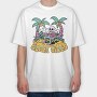 Beach Vibes Skeleton, Tricou Oversize Barbati (Unisex)