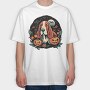 Basset Hound Halloween, Tricou Oversize Barbati (Unisex)