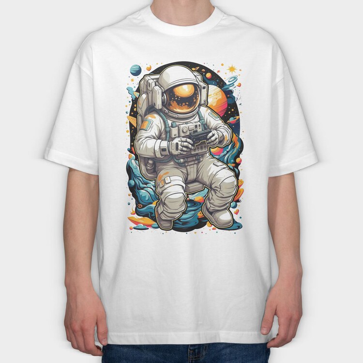Gamer Astronaut, Tricou Oversize Barbati (Unisex)
