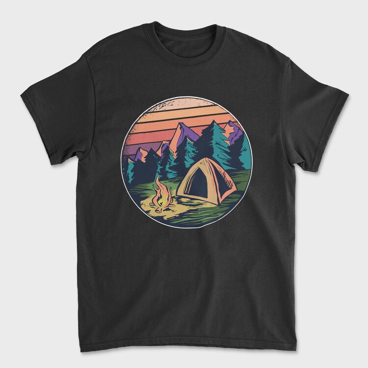 Camping, Tricou Barbati (Unisex)