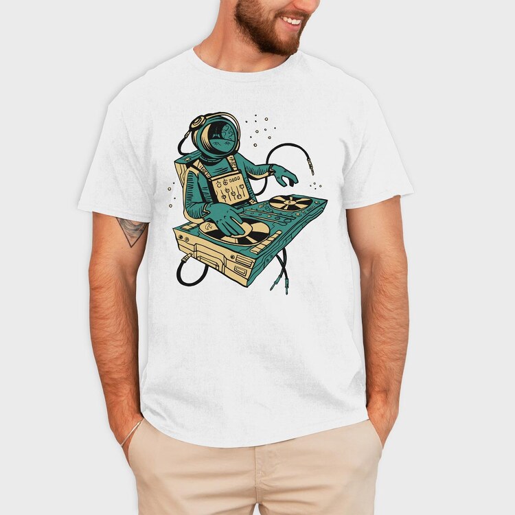 Astronaut Dj, Tricou Barbati (Unisex)