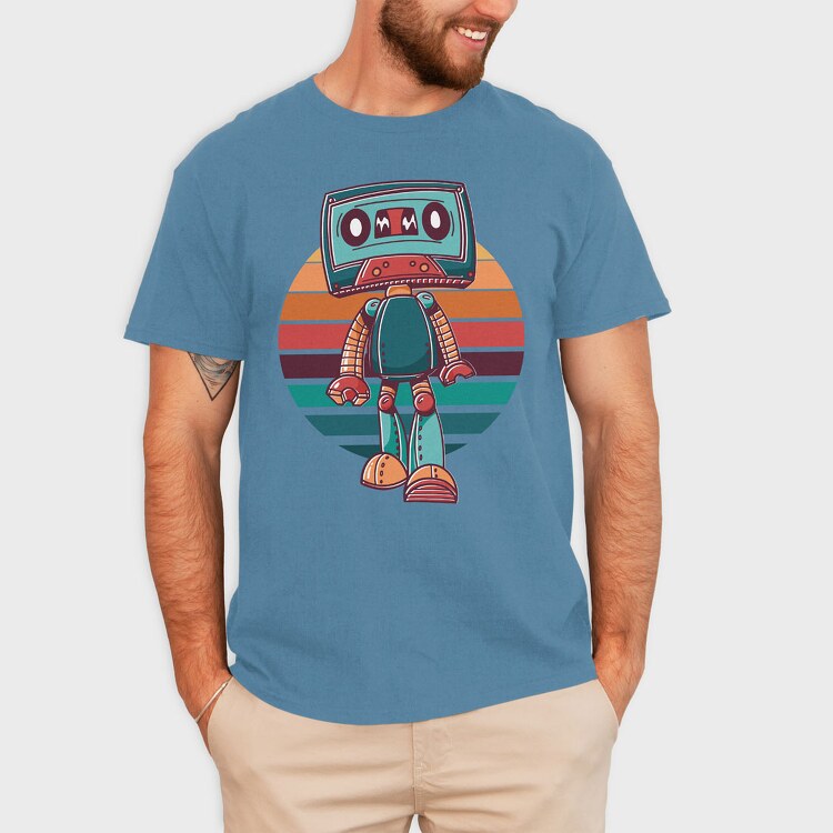 Cassette Robot, Tricou Barbati (Unisex)