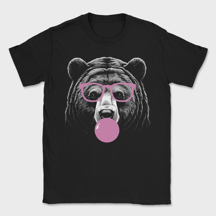 Bear Monochrome Bubblegum, Tricou Barbati (Unisex)