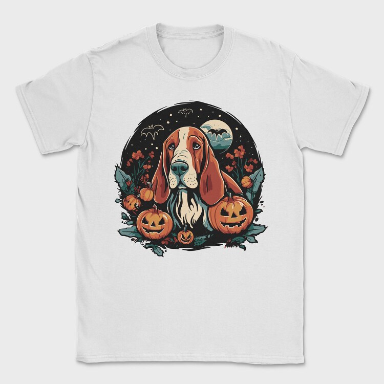 Basset Hound Halloween, Tricou Barbati (Unisex)