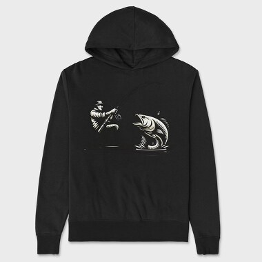 Man Fishing, Hanorac Oversize Barbati (Unisex)