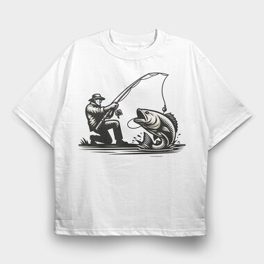 Man Fishing, Tricou Oversize Barbati (Unisex)