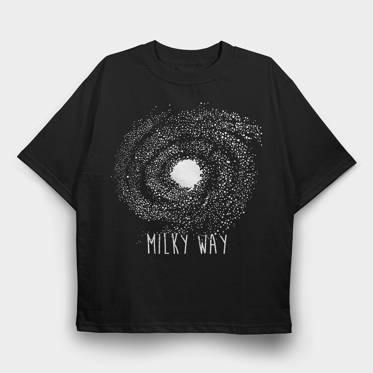 Milky Way White, Tricou Oversize Barbati (Unisex)