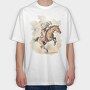 Cowboy Riding Horse Bucking, Tricou Oversize Barbati (Unisex)