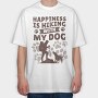 hiking with my dog mono, Tricou Oversize Barbati (Unisex)