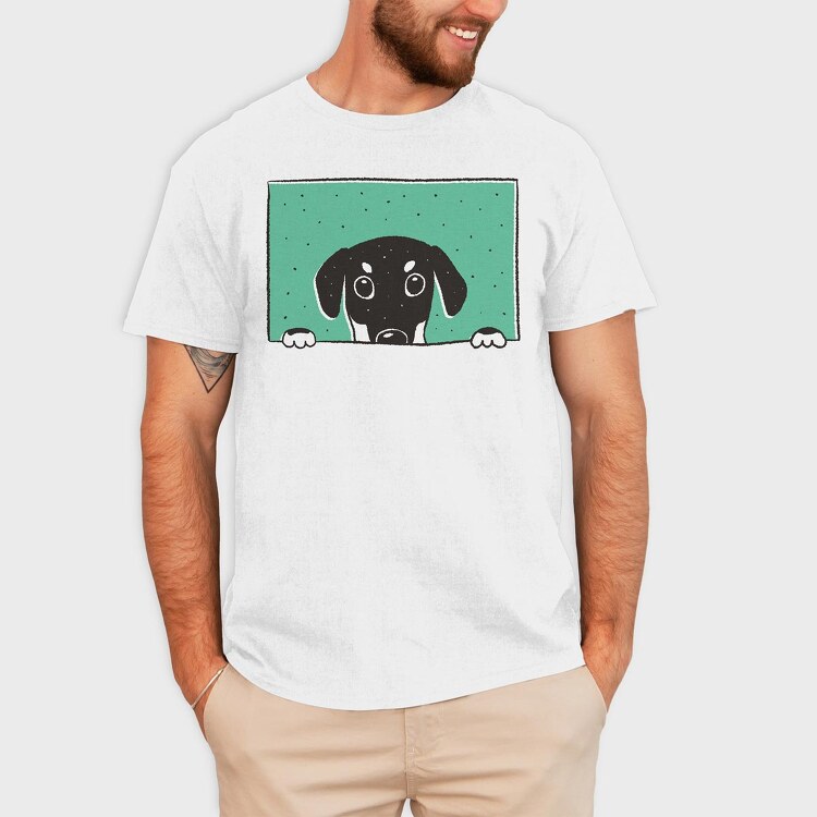 Peeking Dog, Tricou Barbati (Unisex)